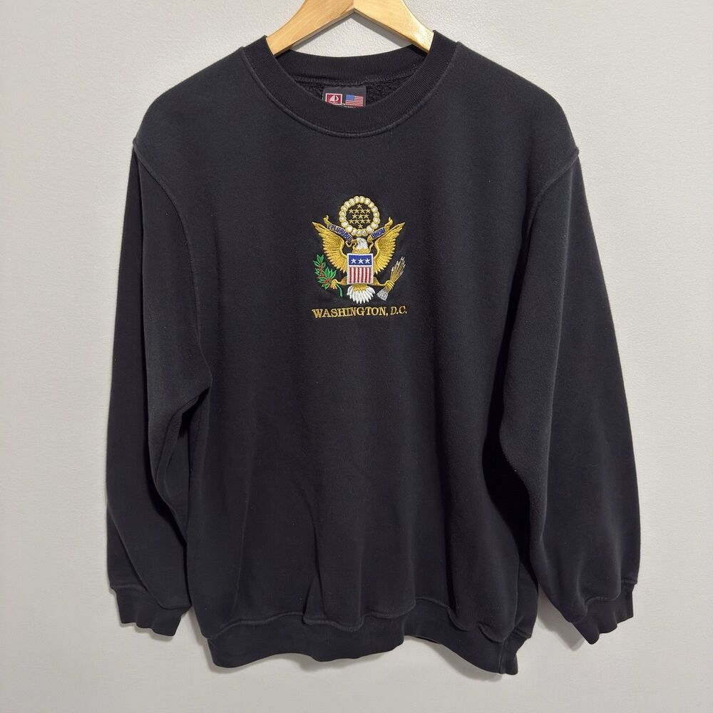 Vintage 90s Washington DC Eagle Seal Crewneck Sweatshirt USA Made Large